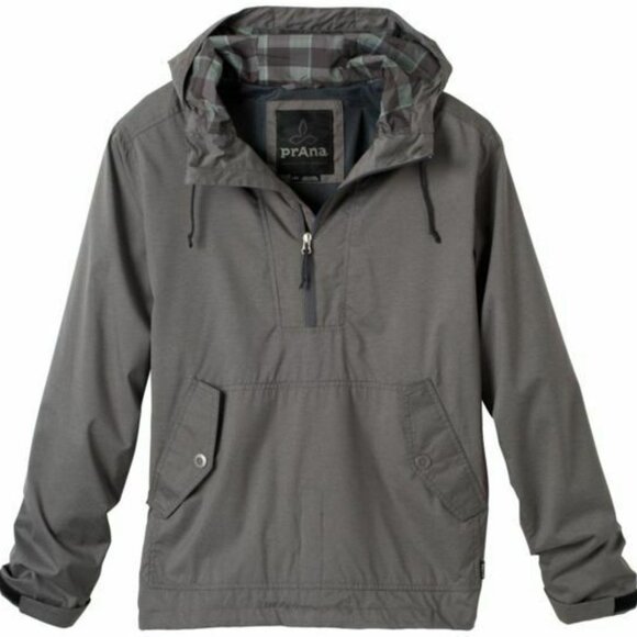 Prana Dax Jacket Men Coal Gray Size XL Windbreaker